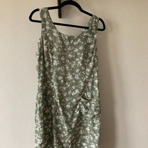 Vintage Express Green Floral Dress